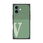 プレミアムスクエアケース with MagSafe［ オリジナル - initial two tone - V green ］