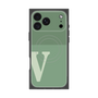 プレミアムスクエアケース with MagSafe［ オリジナル - initial two tone - V green ］
