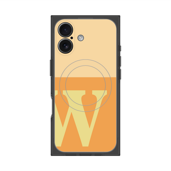 プレミアムスクエアケース with MagSafe［ オリジナル - initial two tone - W orange ］
