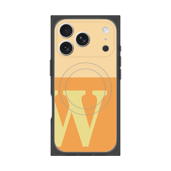 プレミアムスクエアケース with MagSafe［ オリジナル - initial two tone - W orange ］
