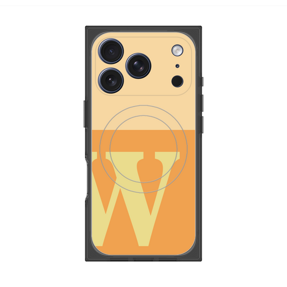 プレミアムスクエアケース with MagSafe［ オリジナル - initial two tone - W orange ］