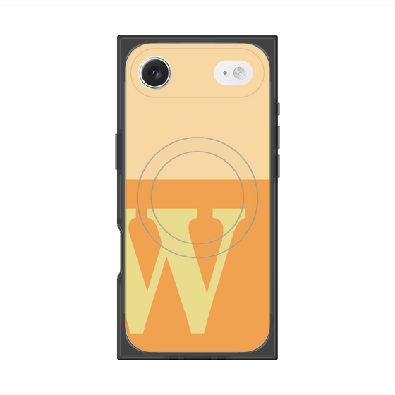 プレミアムスクエアケース with MagSafe［ オリジナル - initial two tone - W orange ］