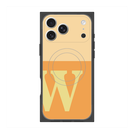 プレミアムスクエアケース with MagSafe［ オリジナル - initial two tone - W orange ］