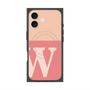 プレミアムスクエアケース with MagSafe［ オリジナル - initial two tone - W pink ］