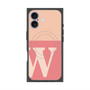 プレミアムスクエアケース with MagSafe［ オリジナル - initial two tone - W pink ］