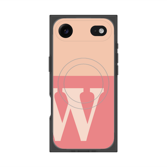 プレミアムスクエアケース with MagSafe［ オリジナル - initial two tone - W pink ］