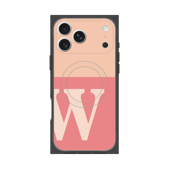 プレミアムスクエアケース with MagSafe［ オリジナル - initial two tone - W pink ］