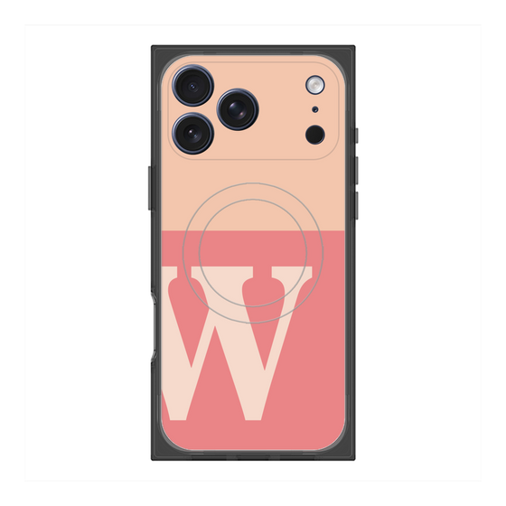 プレミアムスクエアケース with MagSafe［ オリジナル - initial two tone - W pink ］