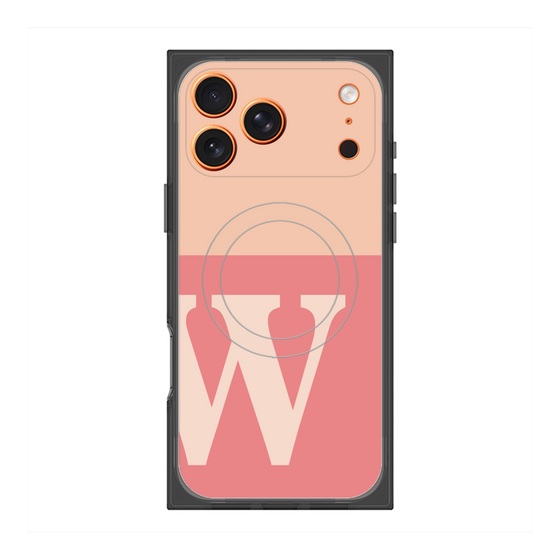 プレミアムスクエアケース with MagSafe［ オリジナル - initial two tone - W pink ］