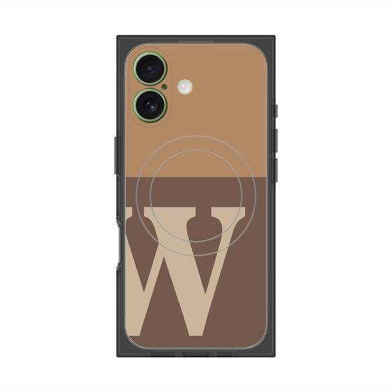 プレミアムスクエアケース with MagSafe［ オリジナル - initial two tone - W brown ］