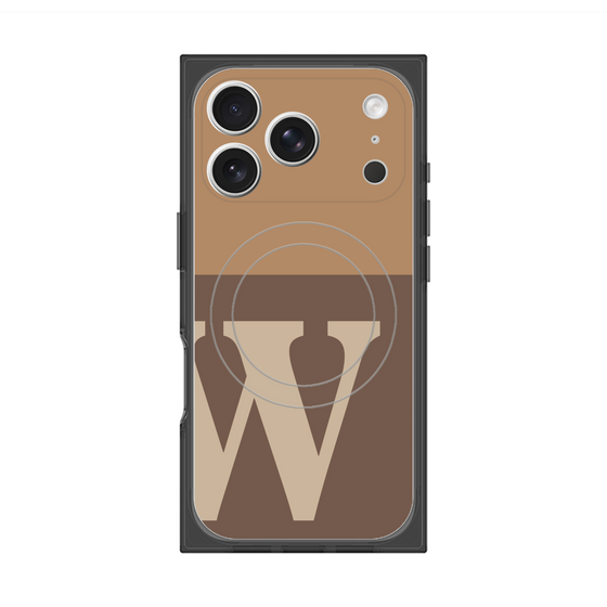 プレミアムスクエアケース with MagSafe［ オリジナル - initial two tone - W brown ］