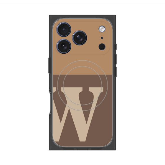 プレミアムスクエアケース with MagSafe［ オリジナル - initial two tone - W brown ］