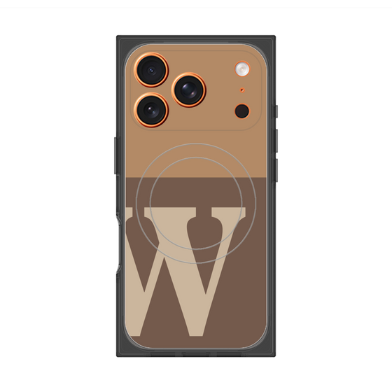 プレミアムスクエアケース with MagSafe［ オリジナル - initial two tone - W brown ］
