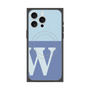 プレミアムスクエアケース with MagSafe［ オリジナル - initial two tone - W blue ］