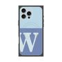 プレミアムスクエアケース with MagSafe［ オリジナル - initial two tone - W blue ］