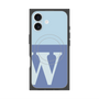 プレミアムスクエアケース with MagSafe［ オリジナル - initial two tone - W blue ］