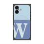 プレミアムスクエアケース with MagSafe［ オリジナル - initial two tone - W blue ］