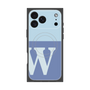 プレミアムスクエアケース with MagSafe［ オリジナル - initial two tone - W blue ］