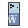 プレミアムスクエアケース with MagSafe［ オリジナル - initial two tone - W blue ］