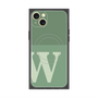 プレミアムスクエアケース with MagSafe［ オリジナル - initial two tone - W green ］