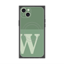 プレミアムスクエアケース with MagSafe［ オリジナル - initial two tone - W green ］