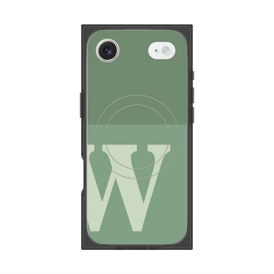 プレミアムスクエアケース with MagSafe［ オリジナル - initial two tone - W green ］