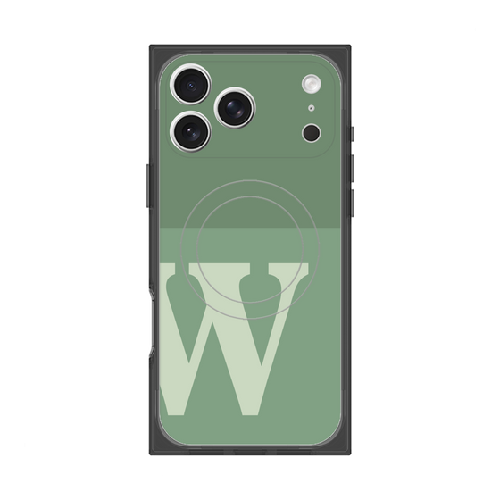 プレミアムスクエアケース with MagSafe［ オリジナル - initial two tone - W green ］