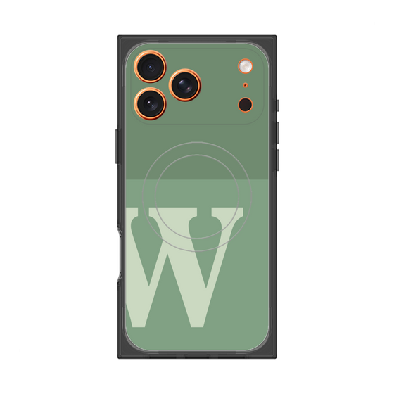 プレミアムスクエアケース with MagSafe［ オリジナル - initial two tone - W green ］