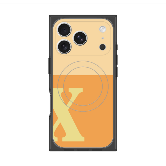 プレミアムスクエアケース with MagSafe［ オリジナル - initial two tone - X orange ］