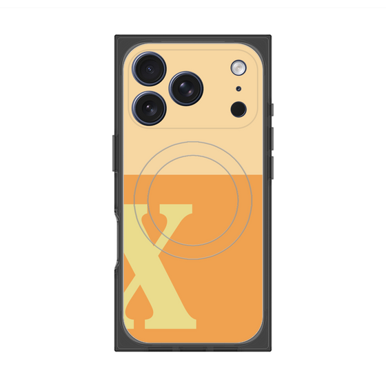 プレミアムスクエアケース with MagSafe［ オリジナル - initial two tone - X orange ］