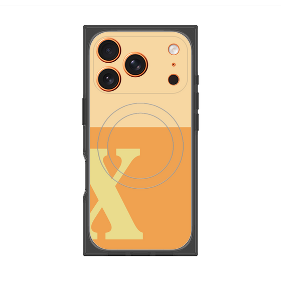 プレミアムスクエアケース with MagSafe［ オリジナル - initial two tone - X orange ］