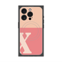 プレミアムスクエアケース with MagSafe［ オリジナル - initial two tone - X pink ］