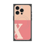 プレミアムスクエアケース with MagSafe［ オリジナル - initial two tone - X pink ］