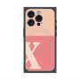 プレミアムスクエアケース with MagSafe［ オリジナル - initial two tone - X pink ］