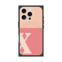 プレミアムスクエアケース with MagSafe［ オリジナル - initial two tone - X pink ］