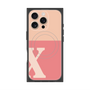 プレミアムスクエアケース with MagSafe［ オリジナル - initial two tone - X pink ］