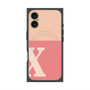 プレミアムスクエアケース with MagSafe［ オリジナル - initial two tone - X pink ］
