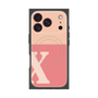 プレミアムスクエアケース with MagSafe［ オリジナル - initial two tone - X pink ］