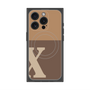 プレミアムスクエアケース with MagSafe［ オリジナル - initial two tone - X brown ］