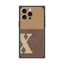 プレミアムスクエアケース with MagSafe［ オリジナル - initial two tone - X brown ］