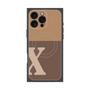 プレミアムスクエアケース with MagSafe［ オリジナル - initial two tone - X brown ］