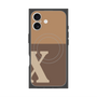 プレミアムスクエアケース with MagSafe［ オリジナル - initial two tone - X brown ］