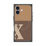 プレミアムスクエアケース with MagSafe［ オリジナル - initial two tone - X brown ］