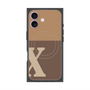 プレミアムスクエアケース with MagSafe［ オリジナル - initial two tone - X brown ］