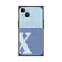 プレミアムスクエアケース with MagSafe［ オリジナル - initial two tone - X blue ］