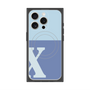 プレミアムスクエアケース with MagSafe［ オリジナル - initial two tone - X blue ］