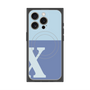 プレミアムスクエアケース with MagSafe［ オリジナル - initial two tone - X blue ］