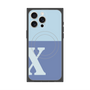 プレミアムスクエアケース with MagSafe［ オリジナル - initial two tone - X blue ］