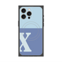 プレミアムスクエアケース with MagSafe［ オリジナル - initial two tone - X blue ］