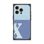 プレミアムスクエアケース with MagSafe［ オリジナル - initial two tone - X blue ］